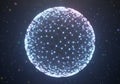 A glowing digital sphere composed of interconnected nodes and Royalty Free Stock Photo