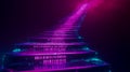 Glowing Digital Staircase with Binary Code Flowing Upward Royalty Free Stock Photo