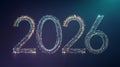 Futuristic Digital Representation of the Year 2026 with Light Effects Royalty Free Stock Photo