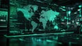 Global data analysis displaying world map and digital interface Royalty Free Stock Photo