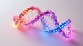 Glowing DNA helix structure in vibrant pink, purple, and blue, representing genetic code. Royalty Free Stock Photo