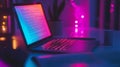 Glowing document editor enhances writing with vibrant color corrections. Generative AI