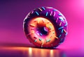 Glowing Donut 4k Wallpaper Royalty Free Stock Photo