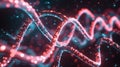 Glowing double helix DNA strand floating in dark space, representing genetics, science, and biotechnology Royalty Free Stock Photo