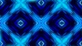Glowing dynamic blue and white kaleidoscope, seamless loop. Animation. Beautiful changing magnetizing figures, abstract