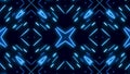 Glowing dynamic blue and white kaleidoscope, seamless loop. Animation. Beautiful changing magnetizing figures, abstract