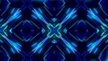 Glowing dynamic blue and white kaleidoscope, seamless loop. Animation. Beautiful changing magnetizing figures, abstract