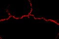 Glowing dynamic wavy red lines on a black background Royalty Free Stock Photo