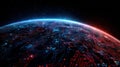 Glowing Earth Abstract Digital Network Circuit Board Global Technology Connection And Data Flow Royalty Free Stock Photo