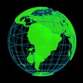 Glowing Earth planet cyber 3D Globe Royalty Free Stock Photo