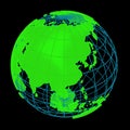 Glowing Earth planet cyber 3D Globe Royalty Free Stock Photo