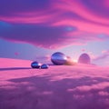 Glowing Easter Eggs In Dreamy Pink Cloud Setting - AI Generated Illustration