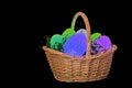 Neon Easter eggs in basket