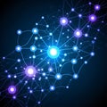 The glowing effect of the nodes emphasizes technological and futuristic themes Royalty Free Stock Photo