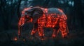 Glowing Elephant in the Forest Royalty Free Stock Photo
