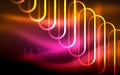 Glowing ellipses dark background, waves and swirl, neon light effect, shiny vector magic effects Royalty Free Stock Photo