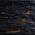 Glowing Embers in Charred Wood Texture Royalty Free Stock Photo