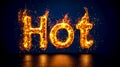 Burning hot word setting fire to the room Royalty Free Stock Photo