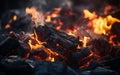 Glowing Embers A Photo of Burning Coals from a Fire. Generative Ai Royalty Free Stock Photo