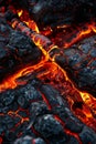 Glowing embers of a smoldering fire Royalty Free Stock Photo