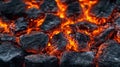 Glowing embers of a smoldering fire Royalty Free Stock Photo