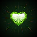 Glowing Emerald Heart for St. Patrick Design