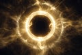 Glowing Energy Ring with Fiery Orange Sparks Royalty Free Stock Photo