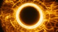 Glowing Energy Ring with Fiery Orange Sparks Royalty Free Stock Photo