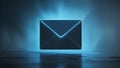 Glowing envelope floating on dark background symbolizing online communication Royalty Free Stock Photo