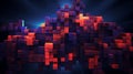 Glowing ethereal dark 3d cube neon abstract geometric background perfect for contemporary web design