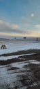 Glowing, evening winter, Wyoming sunset