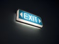 Glowing exit sign