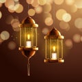 Glowing fanous or vintage fanoos, hanging lantern Royalty Free Stock Photo