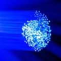Glowing Fiber Optic Cable for High-Speed Data Network Royalty Free Stock Photo