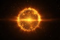 Glowing Fiery Sun with Radiant Solar Flares in Space Image. Royalty Free Stock Photo