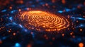 Glowing Fingerprint, Digital Security, Abstract Background, Data Protection