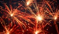 Glowing fireworks illuminate the dark night in a celebration generated by AI Royalty Free Stock Photo