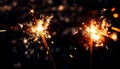 Glowing fireworks illuminate the dark night, igniting celebration generated by AI Royalty Free Stock Photo