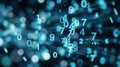 Glowing Floating Numbers in Abstract Digital Data Stream Royalty Free Stock Photo