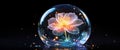 Glowing flower encapsulated in a radiant bubble Royalty Free Stock Photo