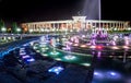 Glowing Fountain in Almaty at night Royalty Free Stock Photo