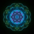 Glowing fractal mandala digital art