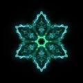 Green Glowing Fractal neon mandala