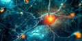 A glowing futuristic AI-driven cybernetic organism interface, displaying glowing biomechanical