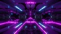 Glowing futuristic horror sci-fi temple with nice reflection 3d illustration wallpaper background design