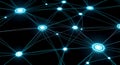 Glowing futuristic network connections visualization Royalty Free Stock Photo