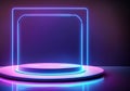 Glowing Futuristic Product Display Stand Podium