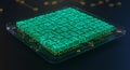 Glowing futuristic quantum processor chip Royalty Free Stock Photo
