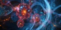 A glowing futuristic representation of AI-powered cybersecurity defense, featuring cybernetic