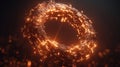 Glowing Futuristic Ring Structure Emitting Orange Light in a Dark Environment Royalty Free Stock Photo